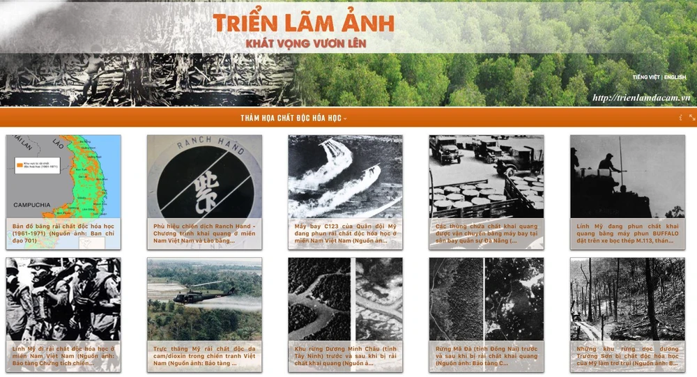 Triển lãm ảnh “Khát vọng vươn lên” được thực hiện trực tuyến trên địa chỉ website trienlamdacam.vn. (Ảnh: PV/Vietnam+)