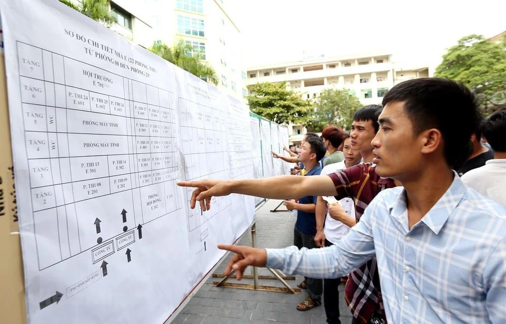 Lao động tham gia kỳ thi tiếng Hàn để sang Hàn Quốc làm việc. (Ảnh minh họa: PV/Vietnam+)