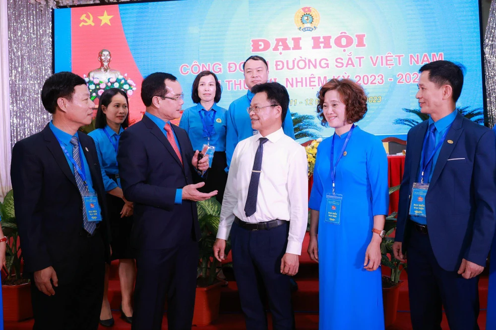 Chương trình công tác Công đoàn năm 2023 của Ban Chấp hành Tổng Liên đoàn có chủ đề “Tập trung phát triển đoàn viên, thành lập công đoàn cơ sở”. (Ảnh: PV/Vietnam+)
