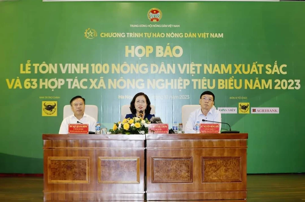 Họp báo thông tin về Chương trình Tự hào Nông dân Việt Nam 2023. (Ảnh: PV/Vietnam+)