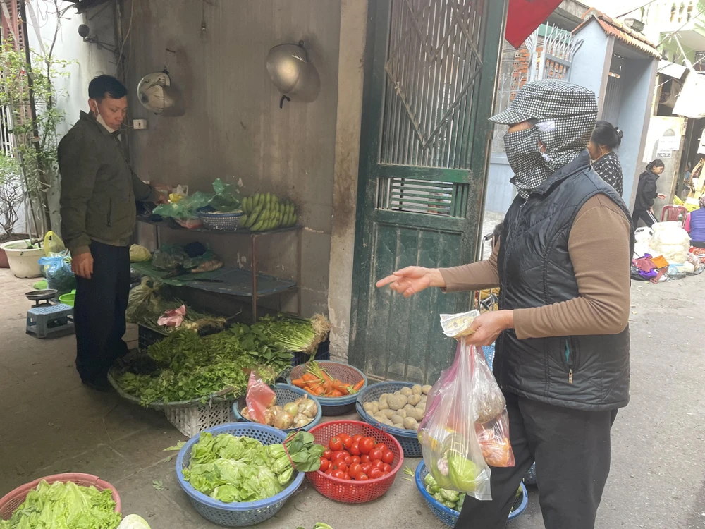 Một số mặt hàng rau xanh tăng nhẹ tại các chợ Hà Nội. (Ảnh: Minh Hiếu/Vietnam+)