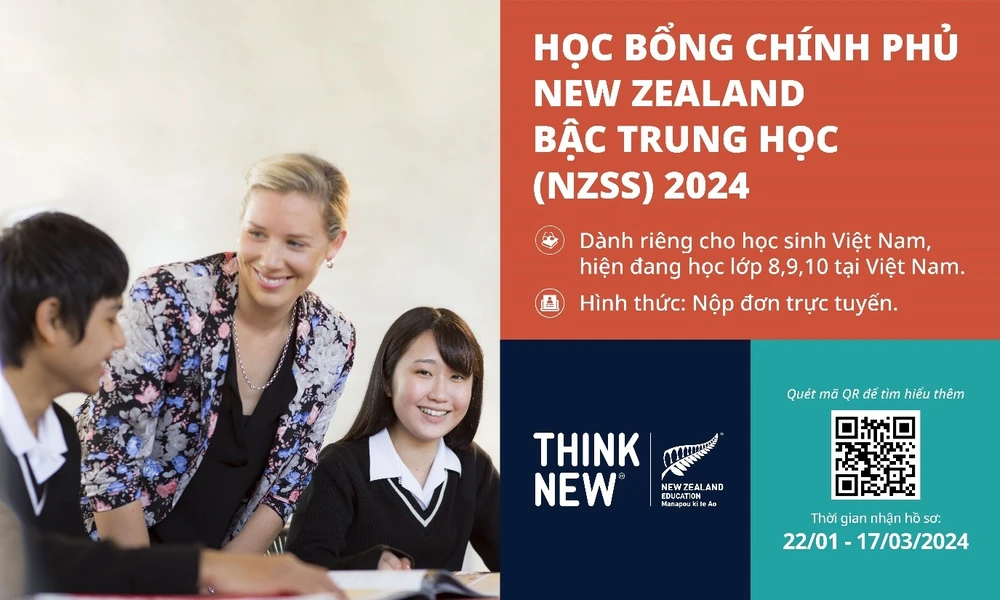 NZSS 2024 mang đến cơ hội tiếp cận học bổng vào một trong 18 trường trung học New Zealand và chỉ dành riêng cho học sinh Việt Nam. (Ảnh: ENZ)
