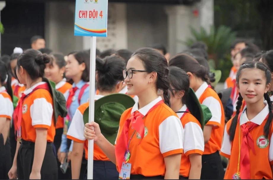 Các đội viên tham gia liên hoan chỉ huy đội giỏi. (Ảnh: PV/Vietnam+)