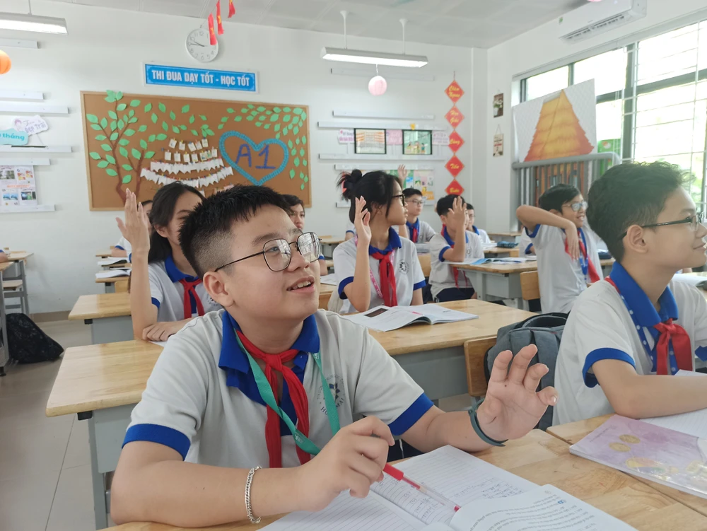 Việc xây dựng thêm các trường học mới đã góp phần đáp ứng nhu cầu trường lớp của Hà Nội. (Ảnh minh họa: PV/Vietnam+)