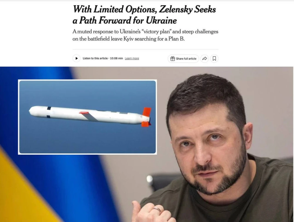 Theo NYT, Tổng thống Ukraine Zelensky đã yêu cầu Mỹ cung cấp tên lửa Tomahawk tầm xa.