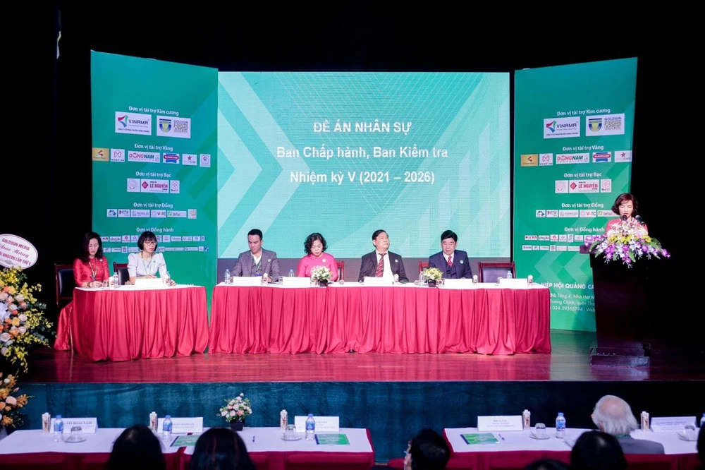 Đại hội Hiệp hội Quảng cáo Việt Nam diễn ra ngày 20/11 dưới hình thức trực tuyến. (Ảnh: PV/Vietnam+)