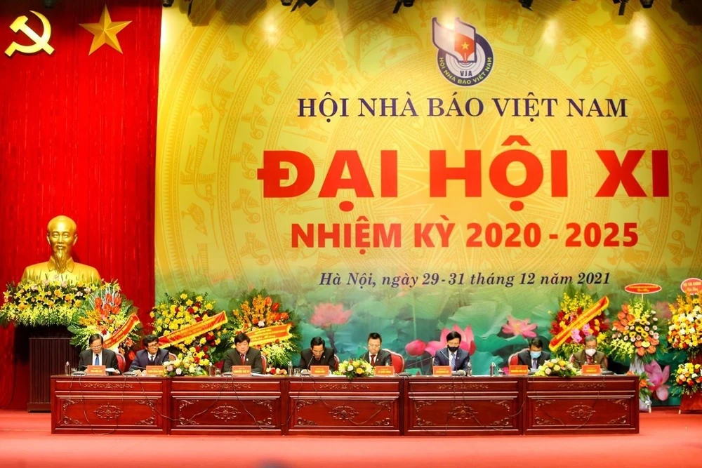 Đại hội Hội Nhà báo Việt Nam khoá XI diễn ra ngày 31/12 tại Hà Nội. (Ảnh: TTXVN)
