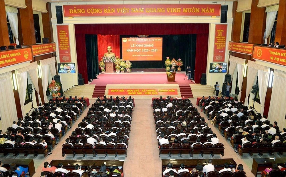 Toàn cảnh Lễ khai giảng năm học 2020-2021 của Học viện Chính trị Quốc gia Hồ Chí Minh. (Nguồn: TTXVN)