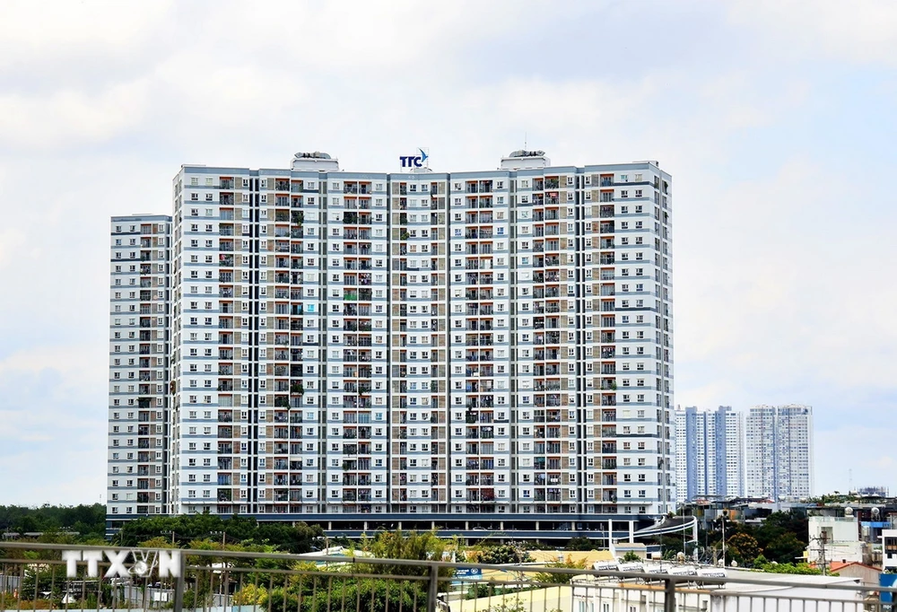 Khu cao tầng Jamona Apatment (Quận 7, Thành phố Hồ Chí Minh) được xem là dự án xã hội có quy mô lớn nhất Nam Sài Gòn. (Ảnh: Hồng Đạt/TTXVN)