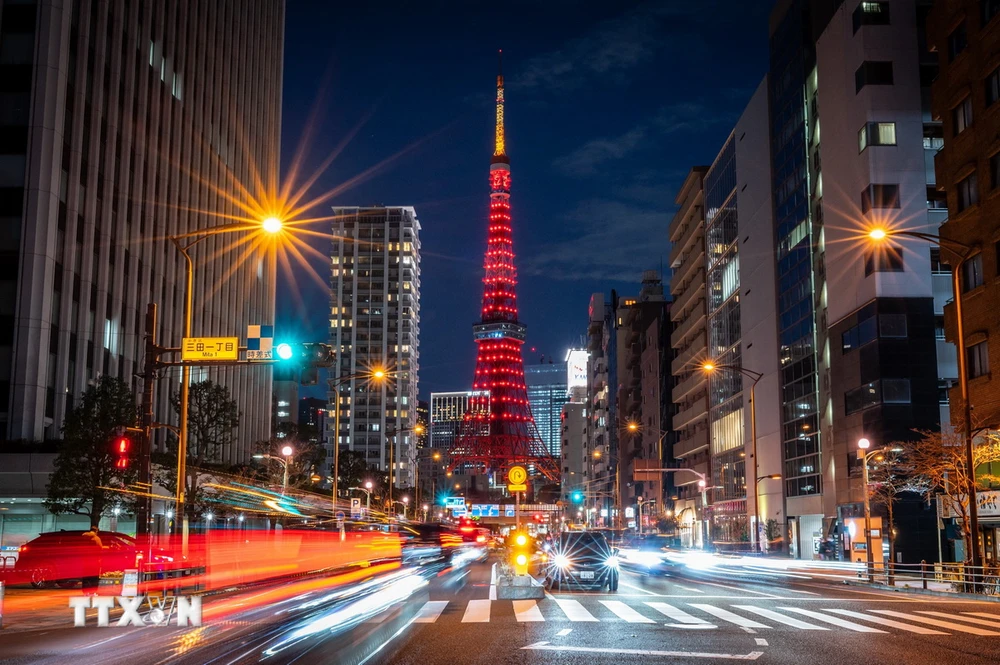 Tháp Tokyo, biểu tượng của thủ đô Nhật Bản. (Ảnh: AFP/TTXVN)