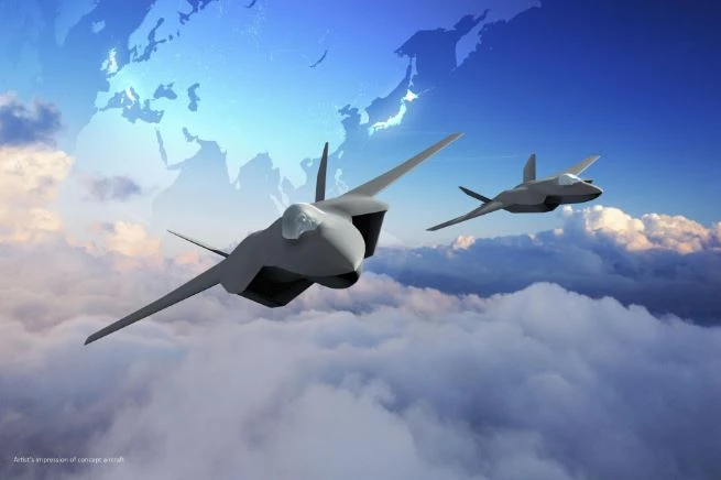 Bản phác thảo của máy bay chiến đấu thế hệ tiếp theo do Nhật Bản, Anh và Italy đồng phát triển. (Nguồn: Bộ Quốc phòng Nhật Bản)
