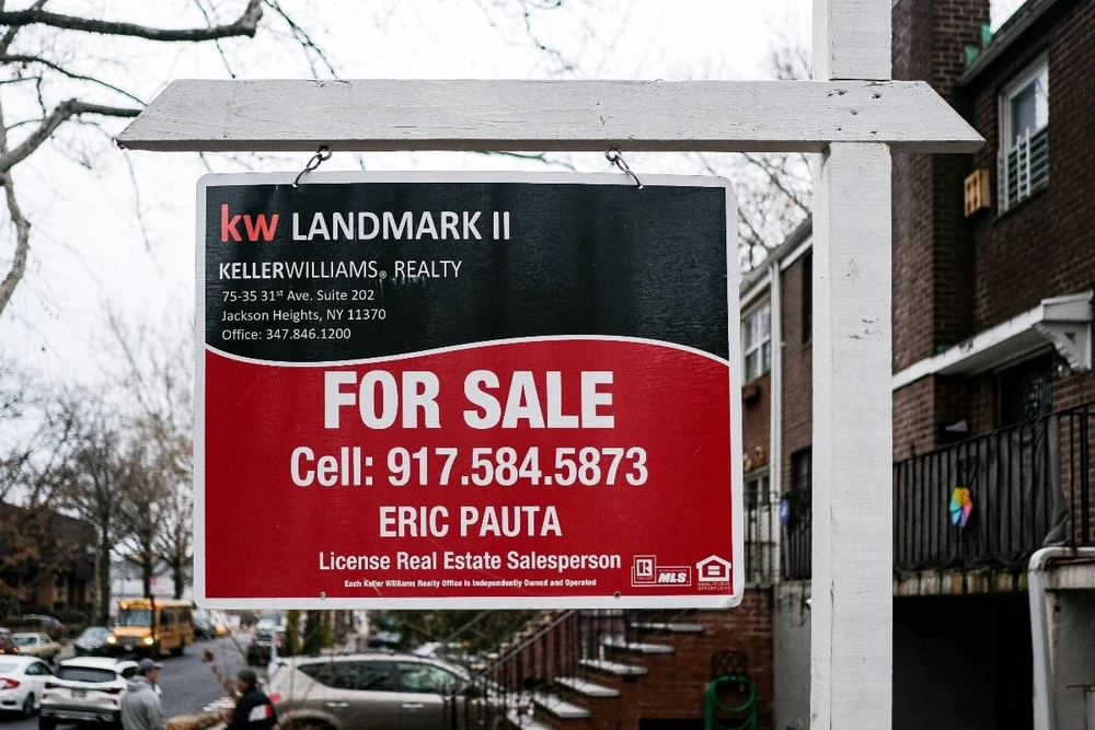 Một bất động sản được rao bán ở New York, Mỹ ngày 4/1/2023. (Ảnh: THX/TTXVN)