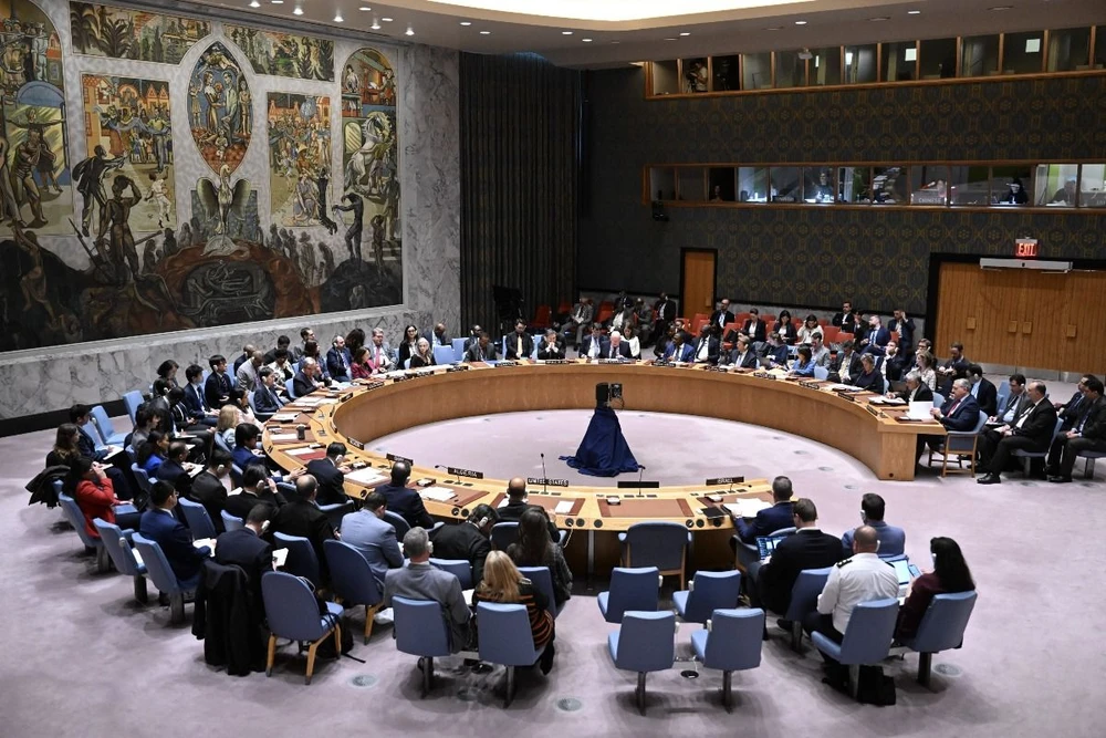 Toàn cảnh một phiên họp của Hội đồng Bảo an Liên hợp quốc. (Ảnh: Anadolu Agency/TTXVN)