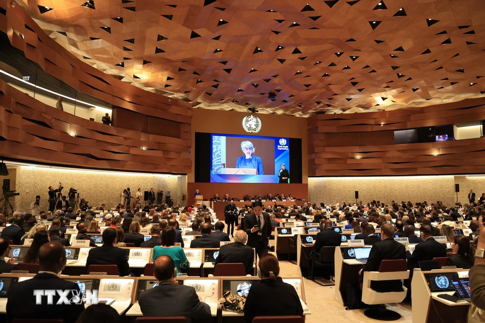 Khóa họp Đại Hội đồng Y tế Thế giới (WHA) lần thứ 77. (Ảnh: Anh Hiển/TTXVN)