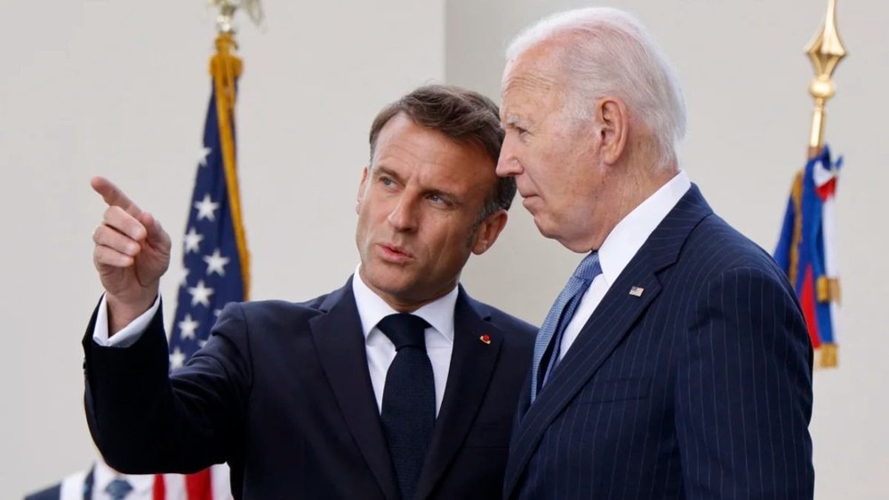 Tổng thống Pháp Emmanuel Macron và Tổng thống Mỹ Joe Biden. (Nguồn: AFP/Getty Images)