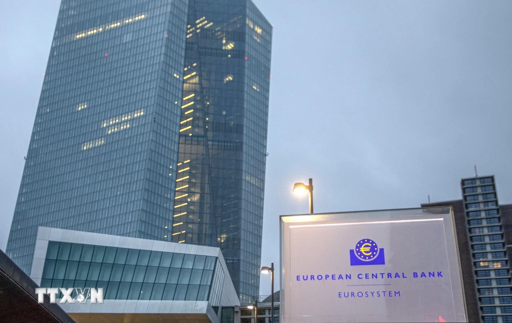 Trụ sở Ngân hàng Trung ương châu Âu (ECB) ở Frankfurt am Main, Đức. (Ảnh: AFP/TTXVN)