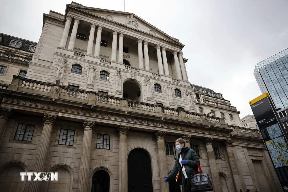 Trụ sở Ngân hàng Trung ương Anh ở London. (Ảnh: AFP/TTXVN)