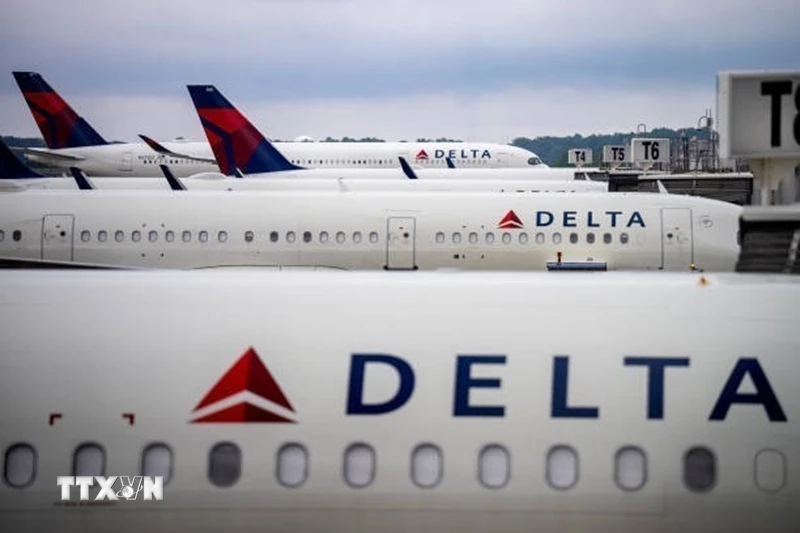 Máy bay của hãng Delta Air Lines. (Ảnh: Getty Images/TTXVN)