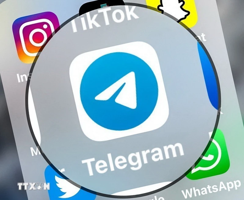 Biểu tượng ứng dụng Telegram. (Ảnh: AFP/TTXVN)