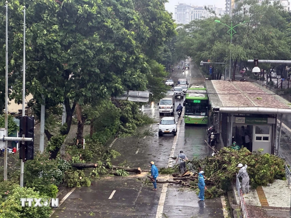 Đường phố Hà Nội trong ngày 7/9. (Ảnh: Huy Hùng/TTXVN)