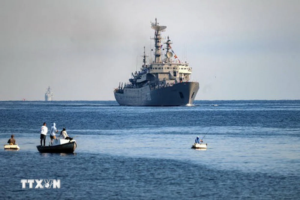 Tàu hải quân thuộc Hạm đội Baltic của Nga. (Ảnh: Getty Images/TTXVN)