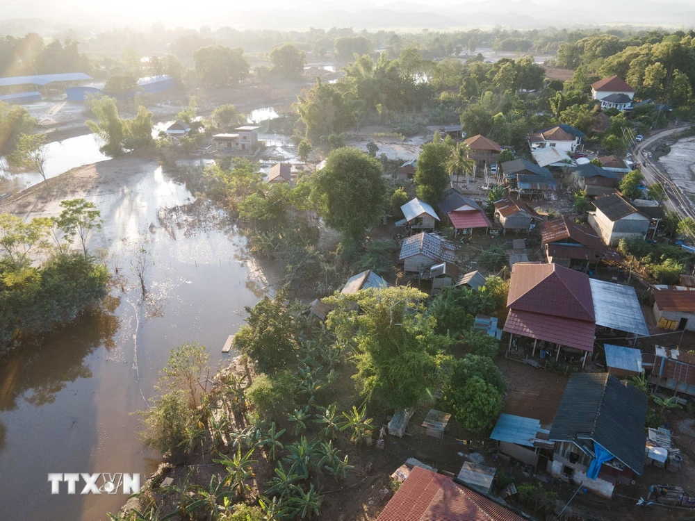 Một góc bản Mai, huyện Luang Namtha, tỉnh Luang Namtha, Bắc Lào sau trận lũ. (Ảnh: Đỗ Bá Thành/TTXVN)