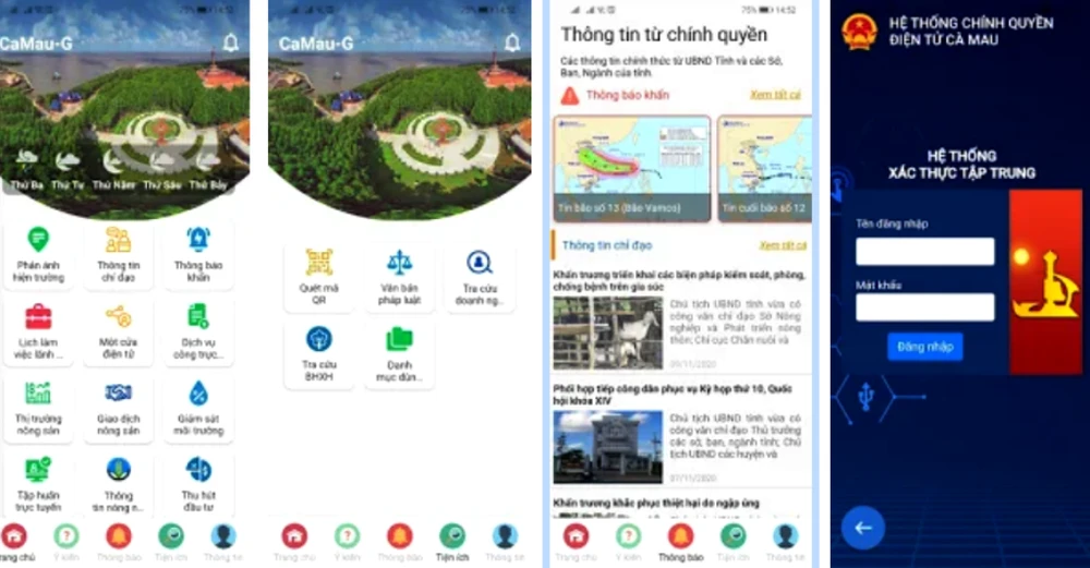 Ứng dụng Chính quyền điện tử tỉnh Cà Mau (CaMau-G). (Nguồn: Báo Cà Mau)