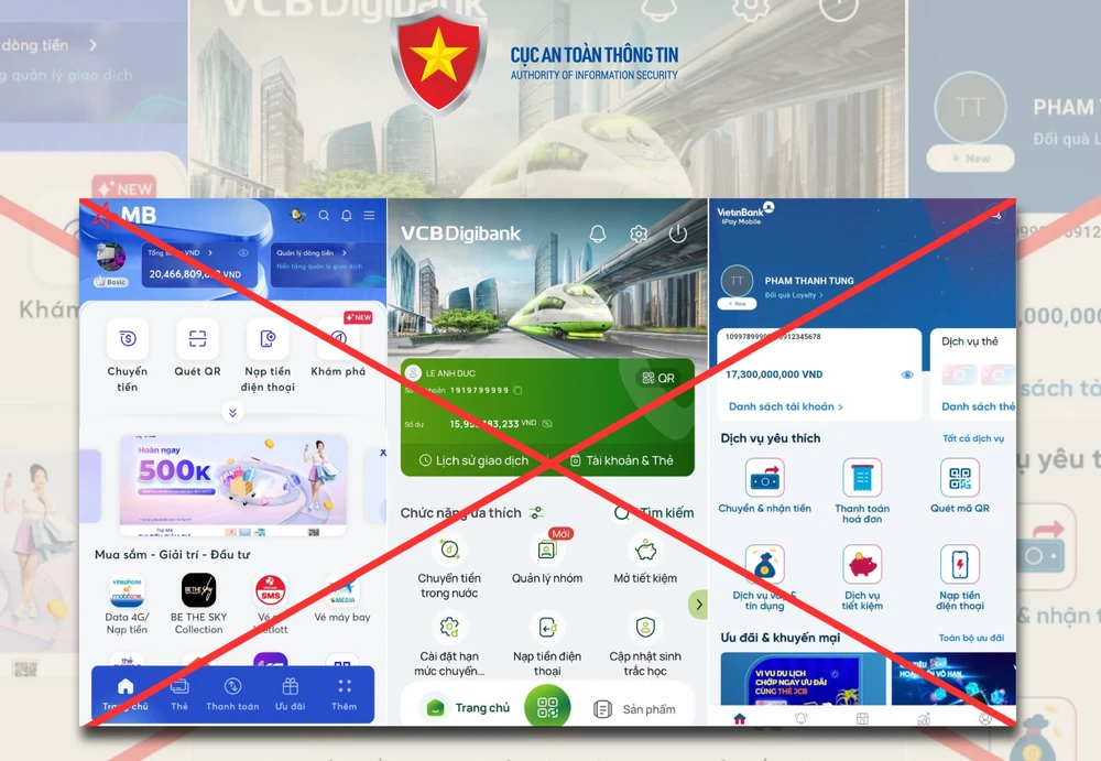 Người dùng cần cảnh giác về chiêu trò lừa cài đặt app ngân hàng giả mạo. (Ảnh: Cục An toàn thông tin)