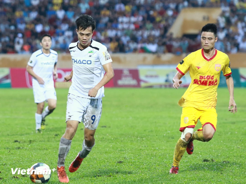 Hoàng Anh Gia Lai gặp Nam Định trên sân nhà ở trận đầu tiên của vòng loại cúp Quốc gia 2020. (Ảnh: Nguyên An/Vietnam+)