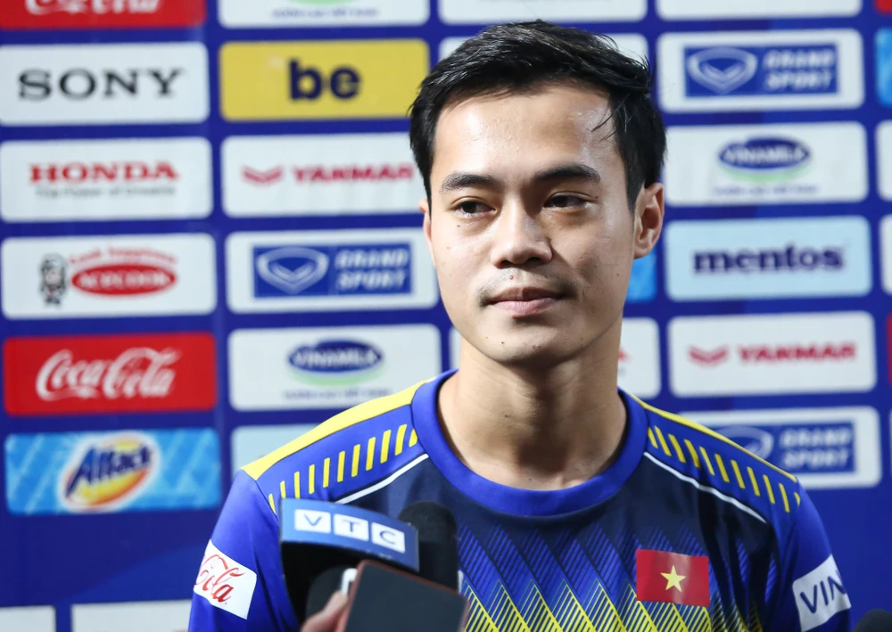 Tiền đạo Văn Toàn tự tin vào phong độ của bản thân và sẵn sàng chạm trán với Thái Lan ở trận đấu ngày 5/9 tới. (Ảnh: Nguyên An)