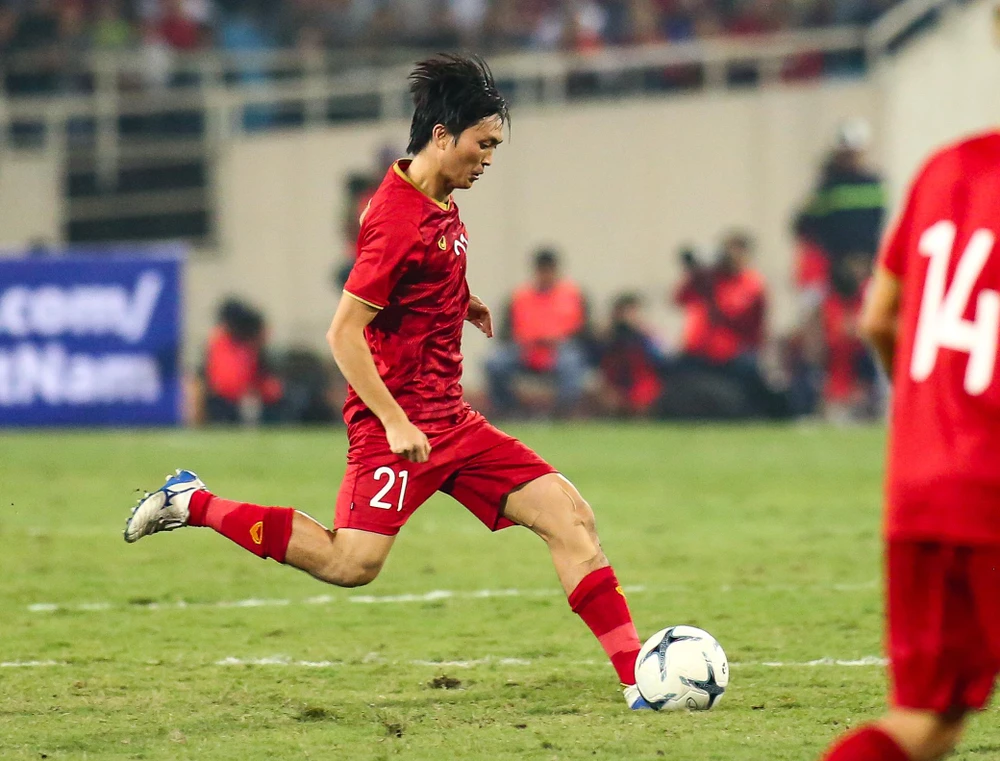 Tiền vệ Tuấn Anh được huấn luyện viên Park Hang-seo đánh giá là cầu thủ tài năng và giàu sức chiến đấu. (Ảnh: Nguyên An)
