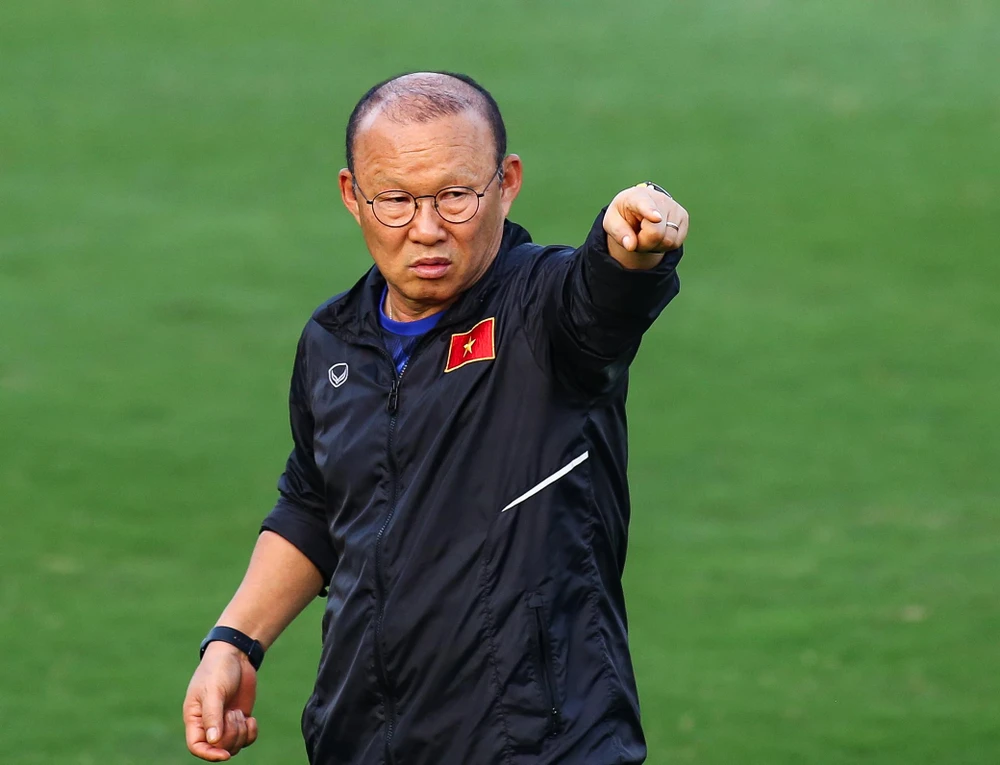 Huấn luyện viên Park Hang-seo sẵn sàng chiến đấu với đòn tâm lý bên phía tuyển Thái Lan. (Ảnh: Nguyên An/Vietnam+)