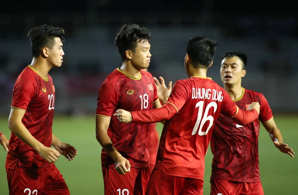 U22 Việt Nam vẫn có nguy cơ bị loại sớm ở bảng B môn bóng đá nam SEA Games 30. (Ảnh: Vietnam+)