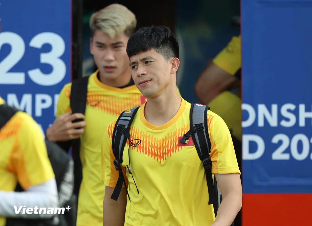Đình Trọng chỉ mới bình phục chấn thương nên nhiều khả năng không thi đấu ở những trận đầu tiên của vòng chung kết U23 châu Á 2020. (Ảnh: Vietnam+)