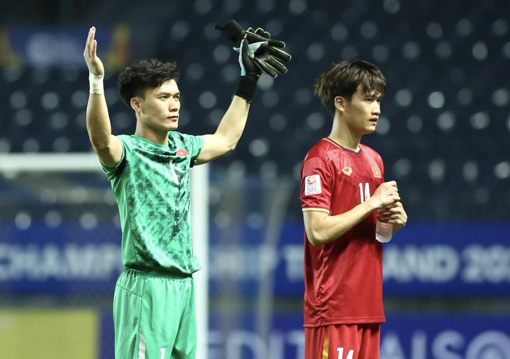 Thủ môn Bùi Tiến Dũng tiết lộ lý do U23 Việt Nam gặp khó khăn ở vòng chung kết U23 châu Á 2020. (Ảnh: Nguyên An/Vietnam+)