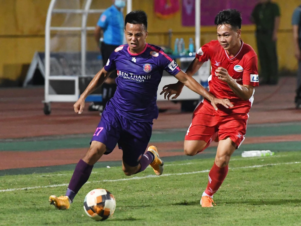 Sài Gòn FC tự tin với lối chơi phòng ngự. (Ảnh: Giang Hiển/Vietnam+) 