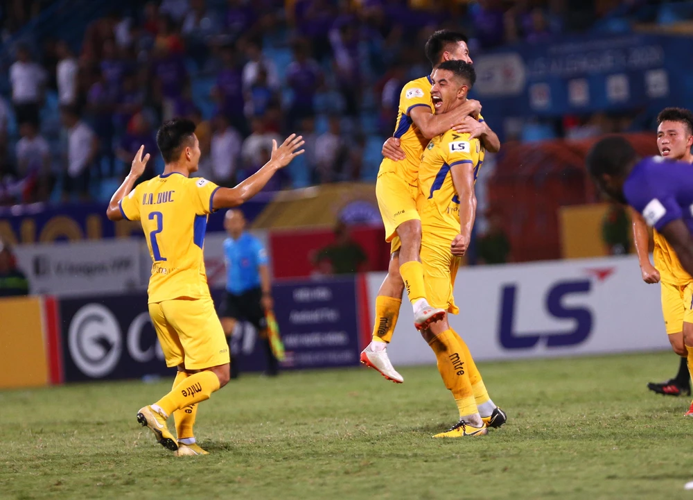 Sông Lam Nghệ An là đội thứ ba trụ hạng thành công ở V-League 2020 cùng Thanh Hóa và Đà Nẵng. (Ảnh: Hiển Nguyễn/Vietnam+) 