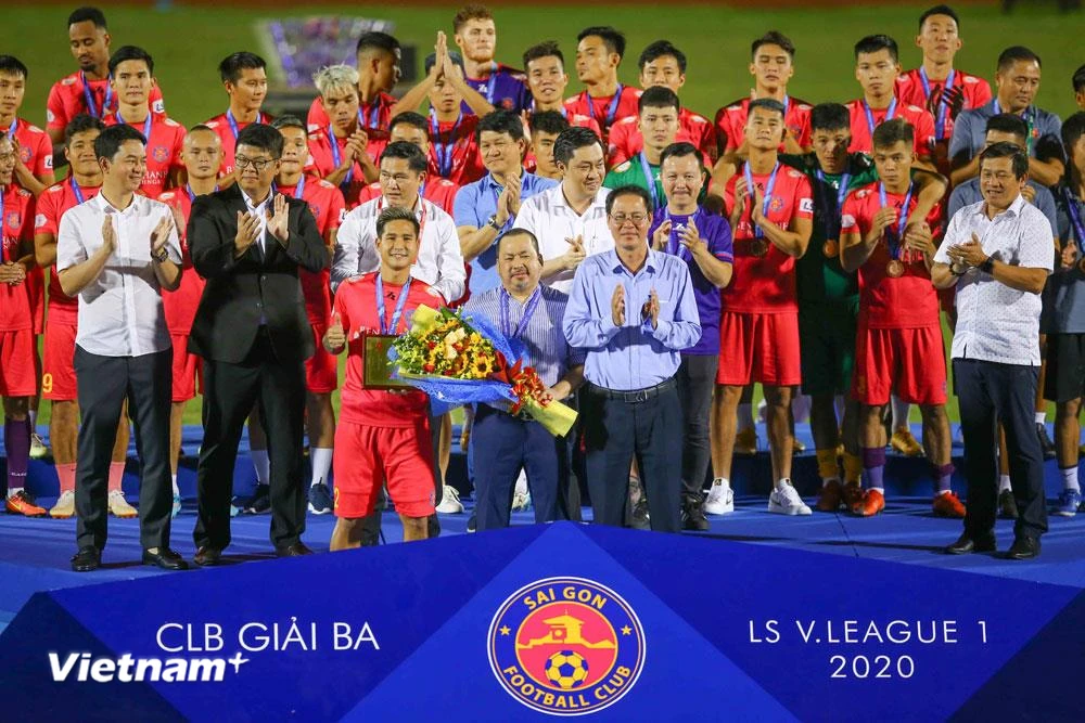 Sài Gòn FC về đích thứ ba tại V-League 2020. (Ảnh: VPF) 