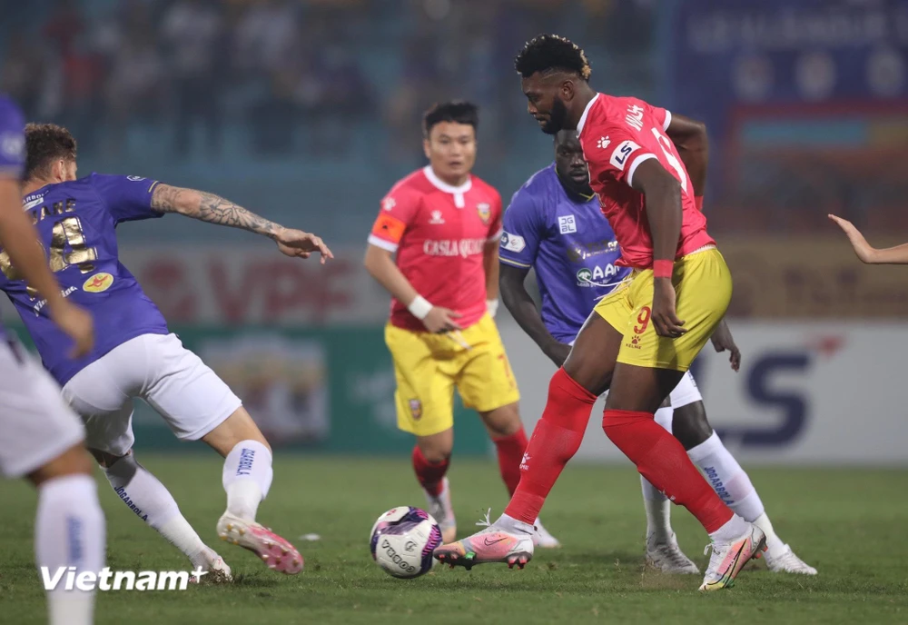 Hà Nội FC bị Hồng Lĩnh Hà Tĩnh cầm hòa. (Ảnh: PV/Vietnam+) 