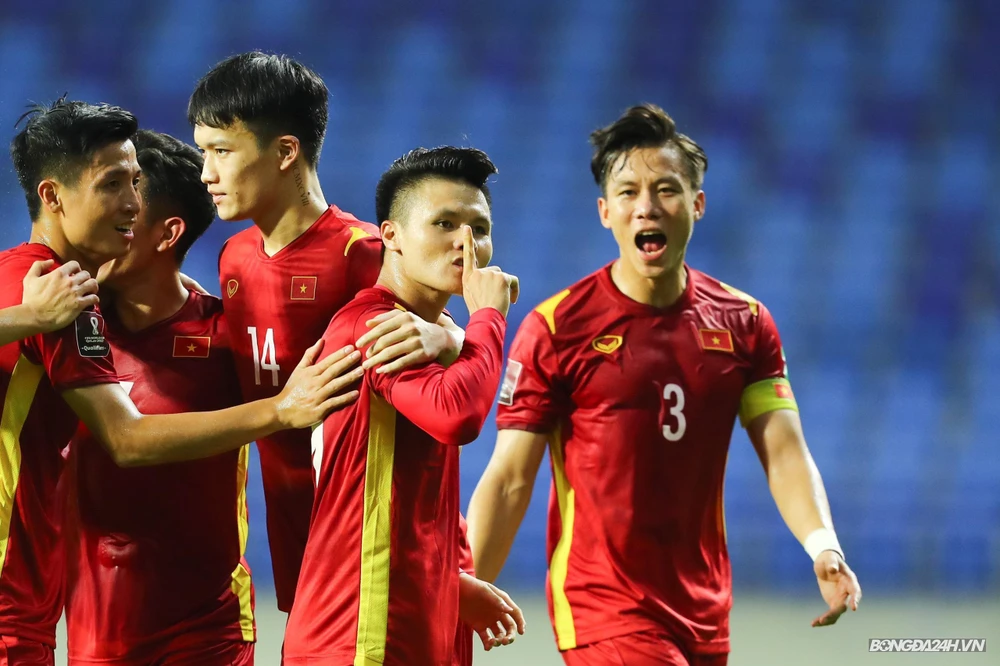 Đội tuyển Việt Nam thắng đậm Indonesia tại UAE. (Ảnh: Bongda24h.vn) 