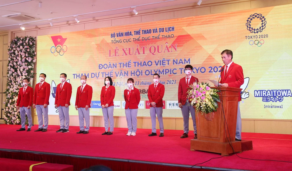Cận cảnh Lễ xuất quân Đoàn Thể thao Việt Nam tham dự Olympic Tokyo -PV
