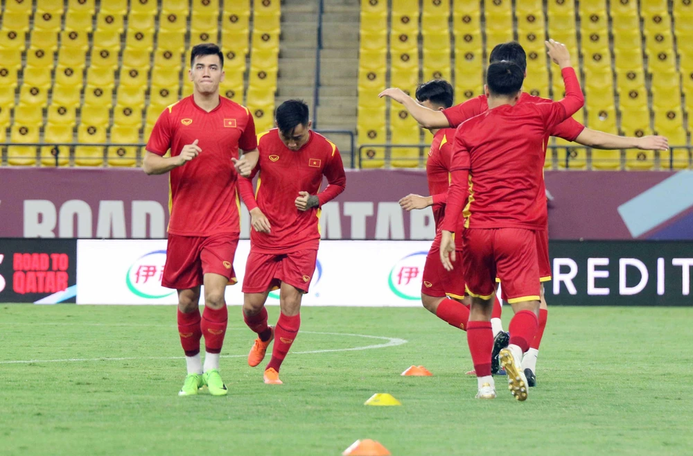 Đội tuyển Việt Nam đứng thứ 5 ở bảng B tại vòng loại thứ ba World Cup 2022 khu vực châu Á sau loạt trận đầu tiên. (Ảnh: VFF) 