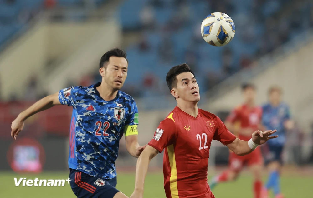 Đội tuyển Nhật Bản thắng 1-0 và hòa 1-1 với Việt Nam sau hai lượt trận tại vòng loại thứ ba World Cup 2022. (Ảnh: PV/Vietnam+) 