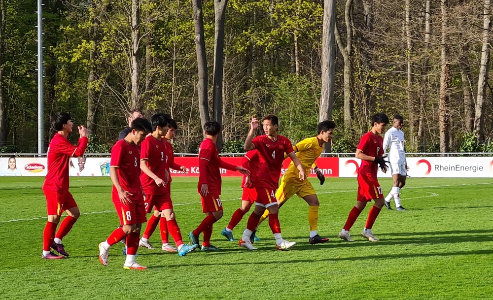 U17 Việt Nam giành hai chiến thắng trước đối thủ có nền tảng tốt hơn trong chuyến tập huấn tại Đức. (Ảnh: VFF) 
