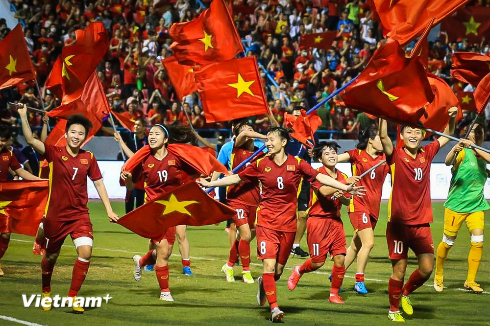 Đội tuyển nữ Việt Nam lần đầu đại diện châu Á dự World Cup nữ 2023. (Ảnh: Vietnam+) 