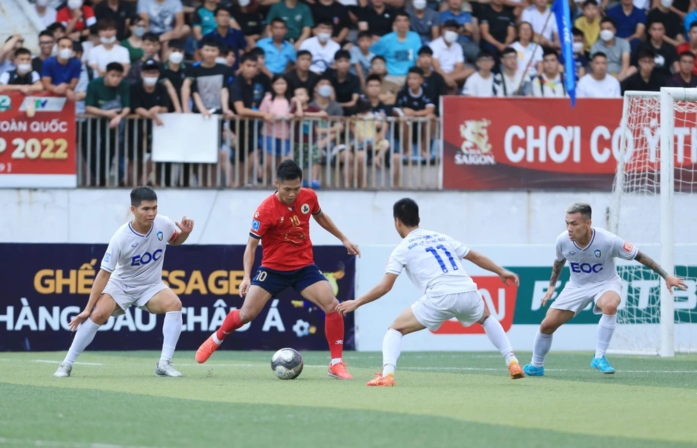 Vòng chung kết giải bóng đá vô địch 7 người toàn quốc năm 2022 mở rộng quy mô với 8 đội tham dự. (Ảnh: CTV/Vietnam+) 