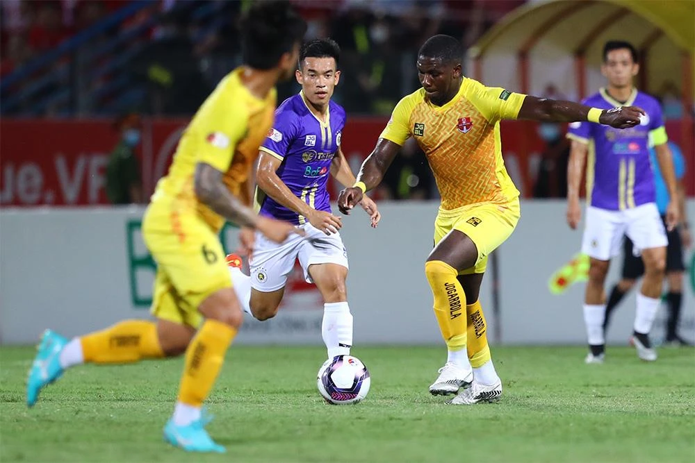 Hải Phòng nhận thất bại 1-2 trước Hà Nội FC ở lượt đi mùa giải 2022. (Ảnh: VPF) 