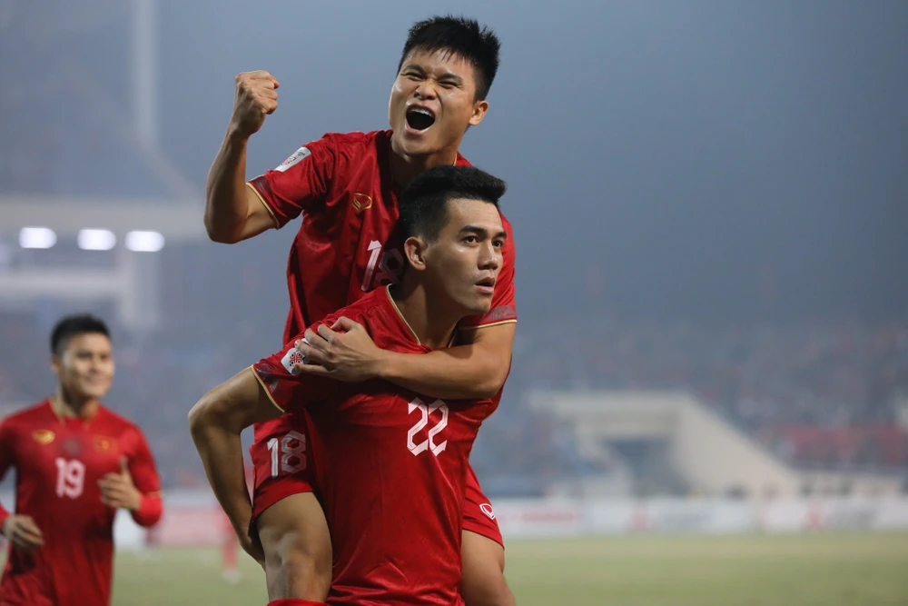 Đội tuyển vào chung kết AFF Cup 2022 với thành tích giữ sạch lưới. (Ảnh: PV/Vietnam+) 