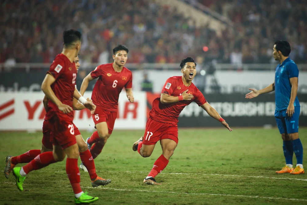 Đội tuyển Việt Nam cần vượt qua áp lực trên sân khách ở trận chung kết lượt về AFF Cup 2022. (Ảnh: PV/Vietnam+) 