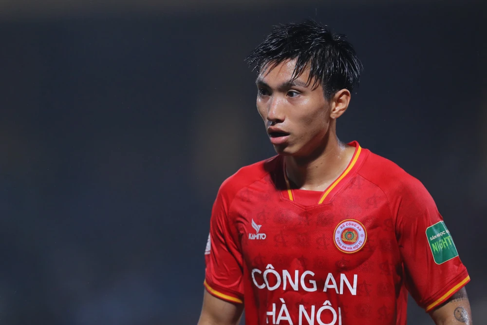 Công an Hà Nội nhận thất bại đầu tiên tại V-League 2023 tại vòng 2 trước đối thủ Hà Nội FC. (Ảnh: PV/Vietnam+) 